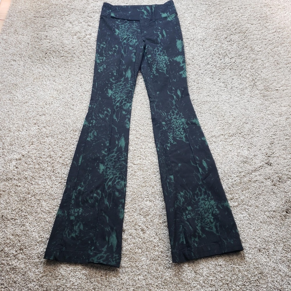 Urban Outfitters Pants Womens 0 Black Animal Print Slim Flare Pull On Stretch